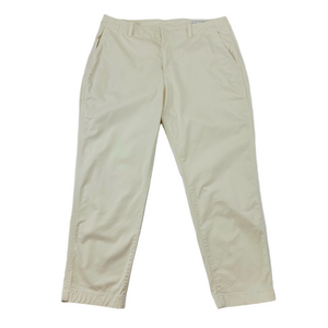 Gap Downtown khaki cream womens flat front chinos Size 16 stretch cotton Casual